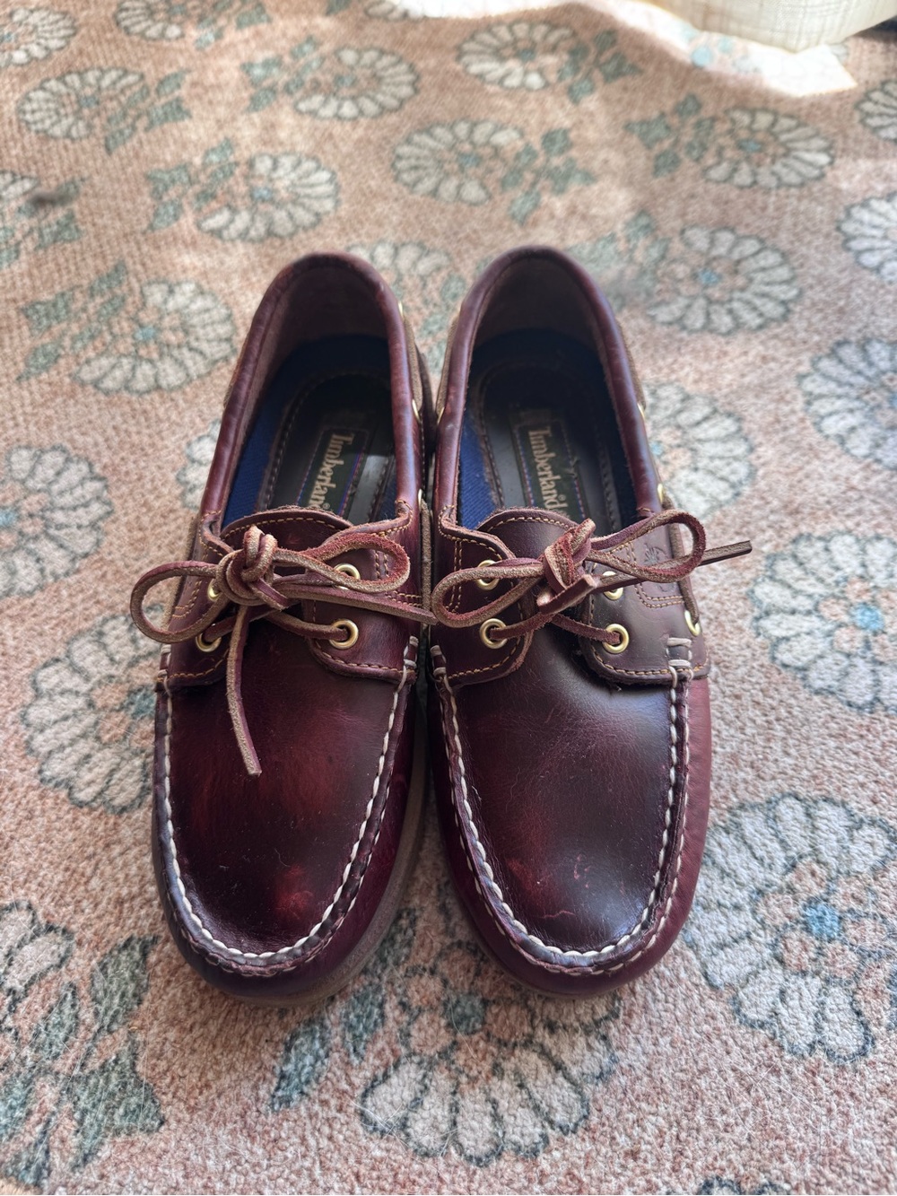 Timberland Dark Burgundy Leather Boat Shoes size 6